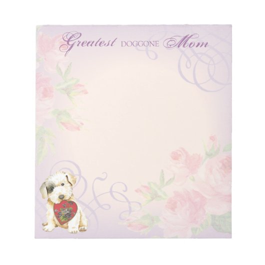 Sealyham TerrierハートMomメモ帳 ノートパッド (正面)