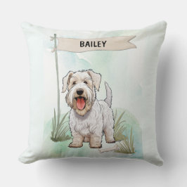 Sealyham Terrier Watercolor Personalized Dog クッション