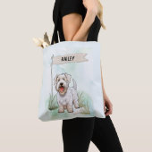 Sealyham Terrier Watercolor Personalized Dog トートバッグ (クローズアップ)
