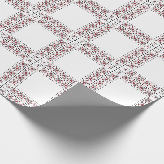 SEAM MATCHES：バレンタイン赤いハートラッピング紙 ラッピングペーパー (角)