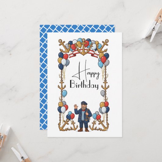 Seaman's Birthday カード (正面/裏面インサイチュ)
