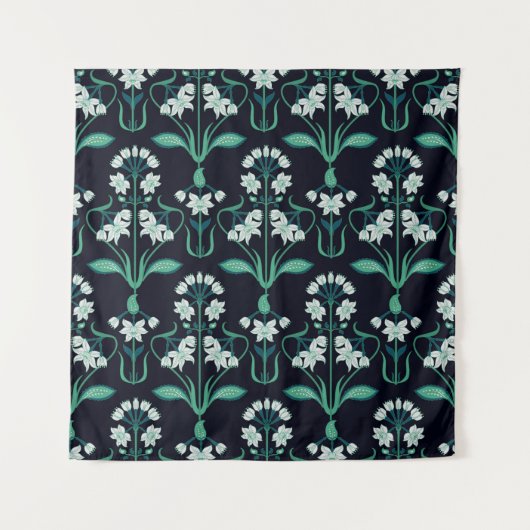 seamless abstract art nouveau floral pattern タペストリー (正面)