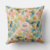 Seamless Abstract Brushstroke & Gold Shape Pattern クッション (裏面)