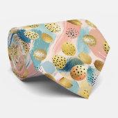 Seamless Abstract Brushstroke & Gold Shape Pattern ネクタイ (ロール)