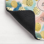 Seamless Abstract Brushstroke & Gold Shape Pattern マウスパッド (コーナー)