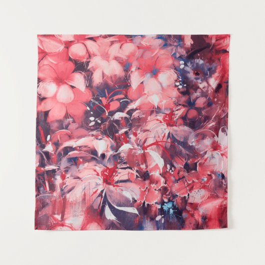 seamless abstract flowers, oil painting style, ill タペストリー (正面)