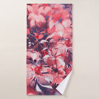 seamless abstract flowers, oil painting style, ill バスタオル