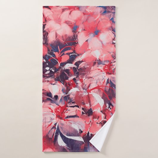 seamless abstract flowers, oil painting style, ill バスタオル (バスタオル)