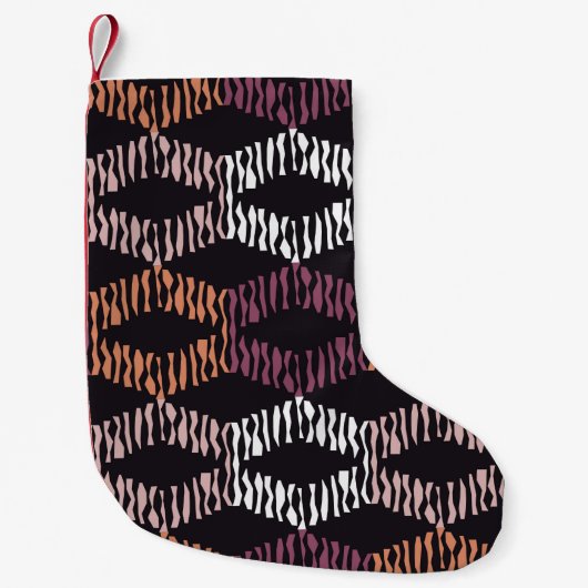Seamless abstract geometric pattern. Strips. Mosai スモールクリスマスストッキング (正面)