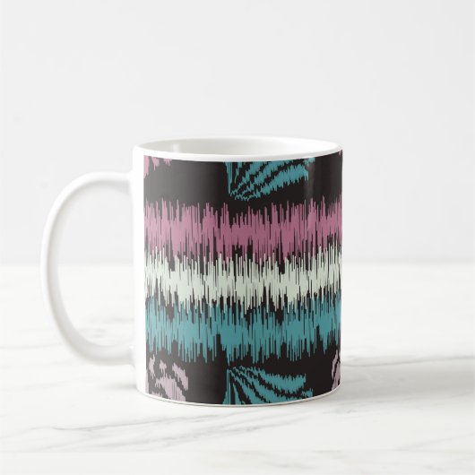 Seamless abstract ikat pattern with the image of f コーヒーマグカップ (左)