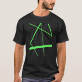 Seamless Abstract Lime and Black Strips Cut Out Pa Tシャツ (正面)