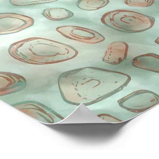 Seamless Abstract Patina Mist Fabric Pattern ポスター (角)