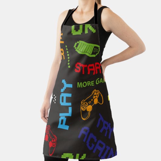 seamless abstract pattern in pixel game style. Wit エプロン (インサイチュ)