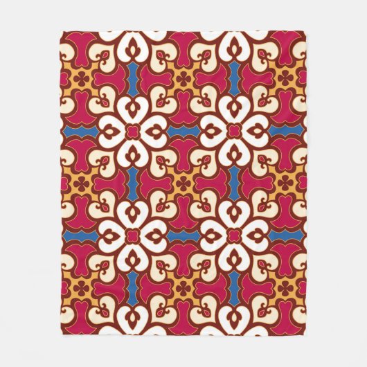 Seamless arabic pattern - based on ottoman traditi フリースブランケット (正面)