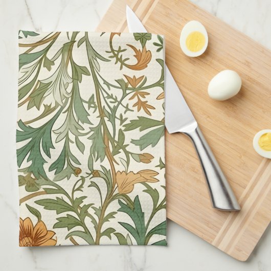 Seamless Arts and Crafts style repeating pattern キッチンタオル (四つ折り)