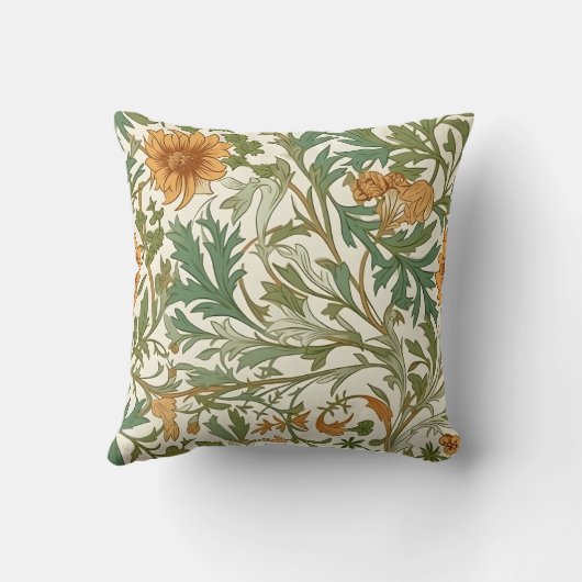 Seamless Arts and Crafts style repeating pattern クッション (裏面)