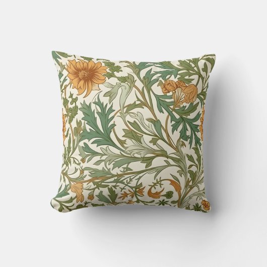 Seamless Arts and Crafts style repeating pattern クッション (正面)