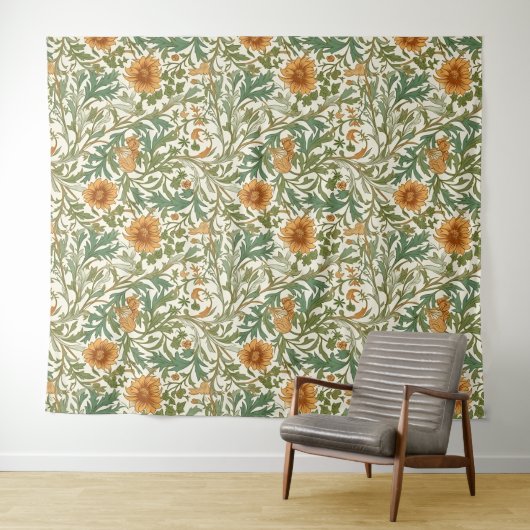 Seamless Arts and Crafts style repeating pattern タペストリー (インサイチュ(横))