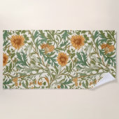 Seamless Arts and Crafts style repeating pattern ビーチタオル (正面)