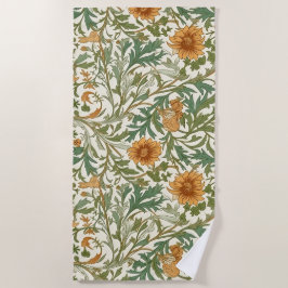 Seamless Arts and Crafts style repeating pattern ビーチタオル