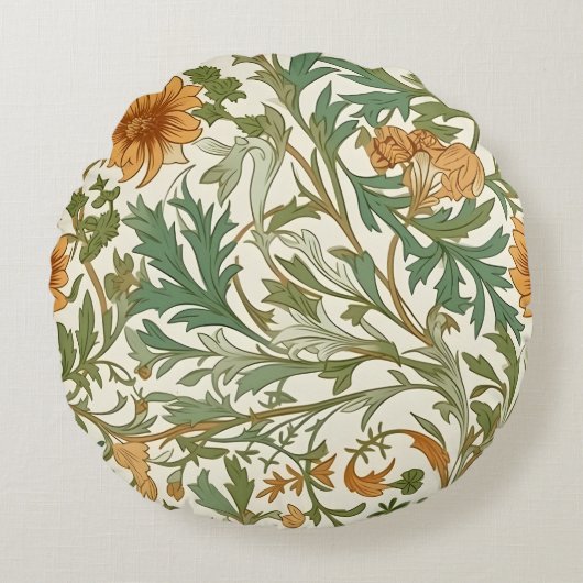 Seamless Arts and Crafts style repeating pattern ラウンドクッション (正面)