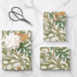 Seamless Arts and Crafts style repeating pattern ラッピングペーパーシート