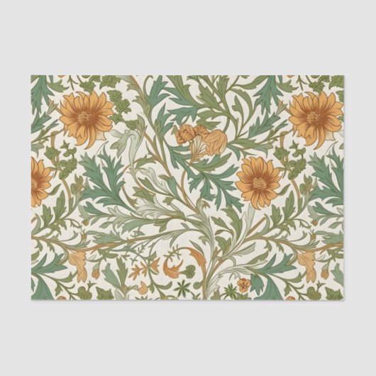 Seamless Arts and Crafts style repeating pattern 薄葉紙 (正面)