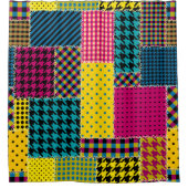 Seamless background pattern. Geometric patchwork p シャワーカーテン (正面)