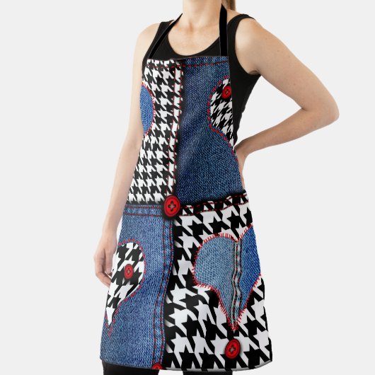 Seamless background pattern. Patchwork of denim fa エプロン (インサイチュ)