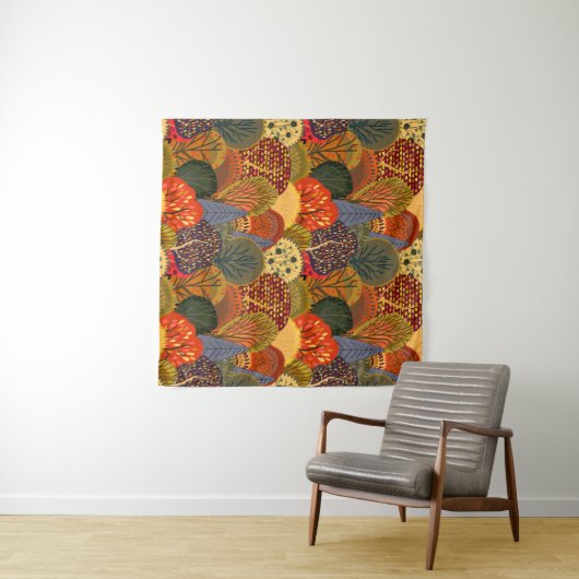 Seamless background with stylized autumn trees. Fo タペストリー (インサイチュ(横))
