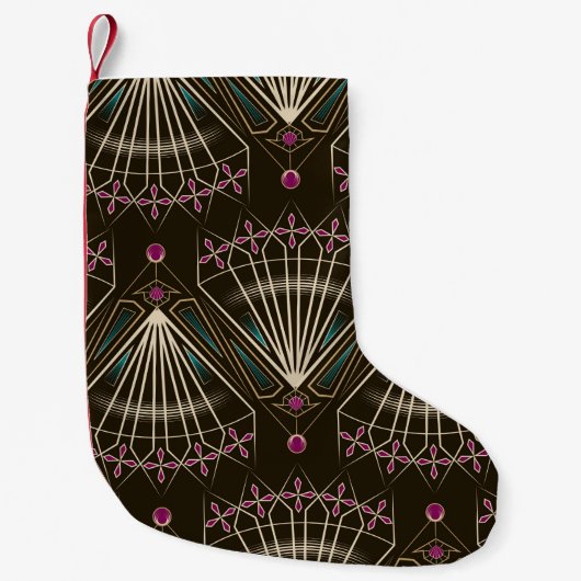 Seamless beautiful antique art deco pattern orname スモールクリスマスストッキング (正面)