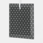 Seamless black and white polka dot pattern ガラスオーナメント (正面左)