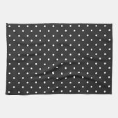 Seamless black and white polka dot pattern  キッチンタオル (横)