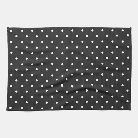 Seamless black and white polka dot pattern  キッチンタオル (横)