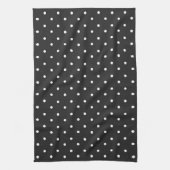 Seamless black and white polka dot pattern  キッチンタオル (縦)