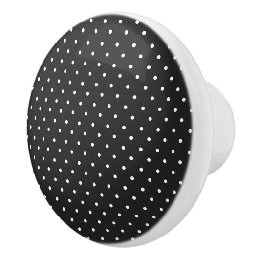 Seamless black and white polka dot pattern  セラミックノブ (右)