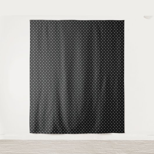 Seamless black and white polka dot pattern  タペストリー (正面)
