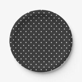 Seamless black and white polka dot pattern  ペーパープレート