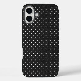Seamless black and white polka dot pattern  iPhone 16 plusケース