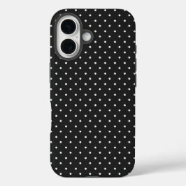 Seamless black and white polka dot pattern  iPhone 16ケース