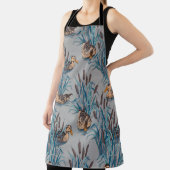 seamless black tree with colorful flower pattern エプロン (インサイチュ)