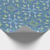 Seamless blue and green floral pattern  ラッピングペーパー (角)