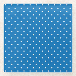 Seamless blue background polka dot pattern  ガラスコースター