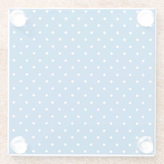 Seamless blue background polka dot pattern  ガラスコースター (裏面)