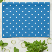 Seamless blue background polka dot pattern  キッチンタオル (折り畳み)
