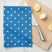Seamless blue background polka dot pattern  キッチンタオル (四つ折り)
