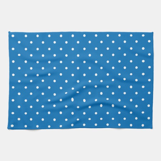 Seamless blue background polka dot pattern  キッチンタオル (横)