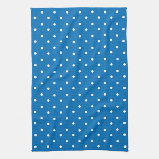 Seamless blue background polka dot pattern  キッチンタオル (縦)