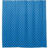 Seamless blue background polka dot pattern  シャワーカーテン (正面)