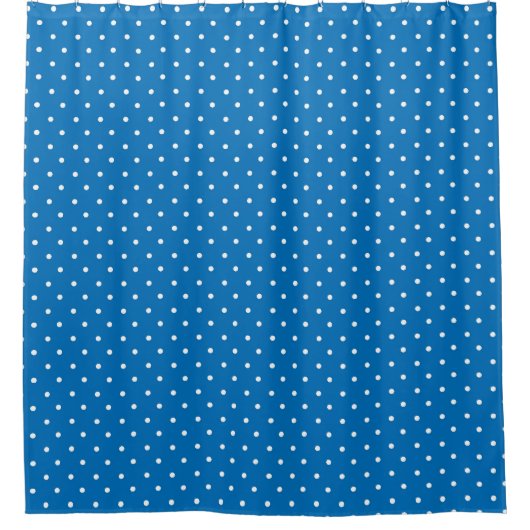 Seamless blue background polka dot pattern  シャワーカーテン (正面)
